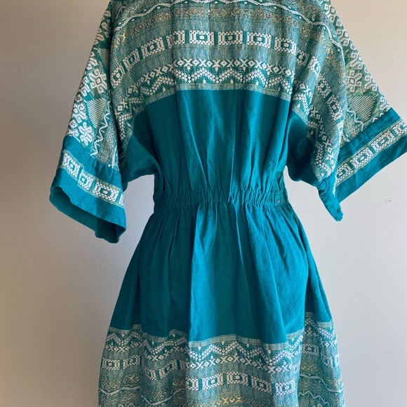 Vintage Boho Green Ethnic Embroidered Dress Southwest Central South America M L - Picture 10 of 10